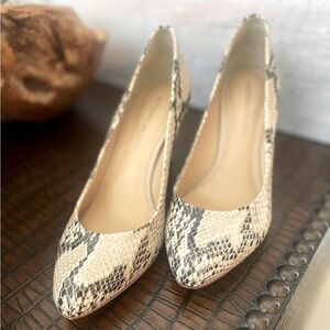 Antonio Melani Beige Snake print slip on pump